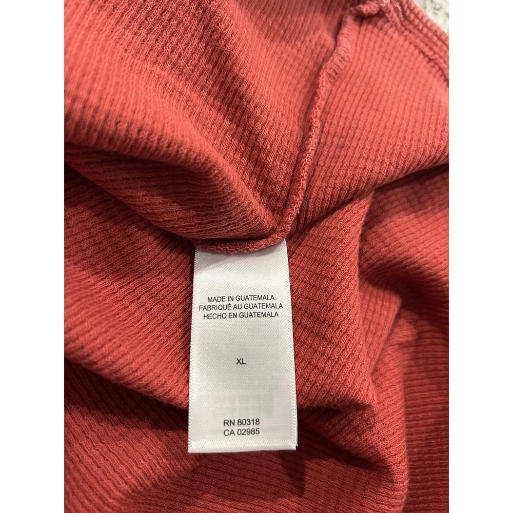 Lucky Brand Mens XL Waffle Knit Thermal Graphic Eagle Crest Shirt Red NEW - Picture 8 of 8